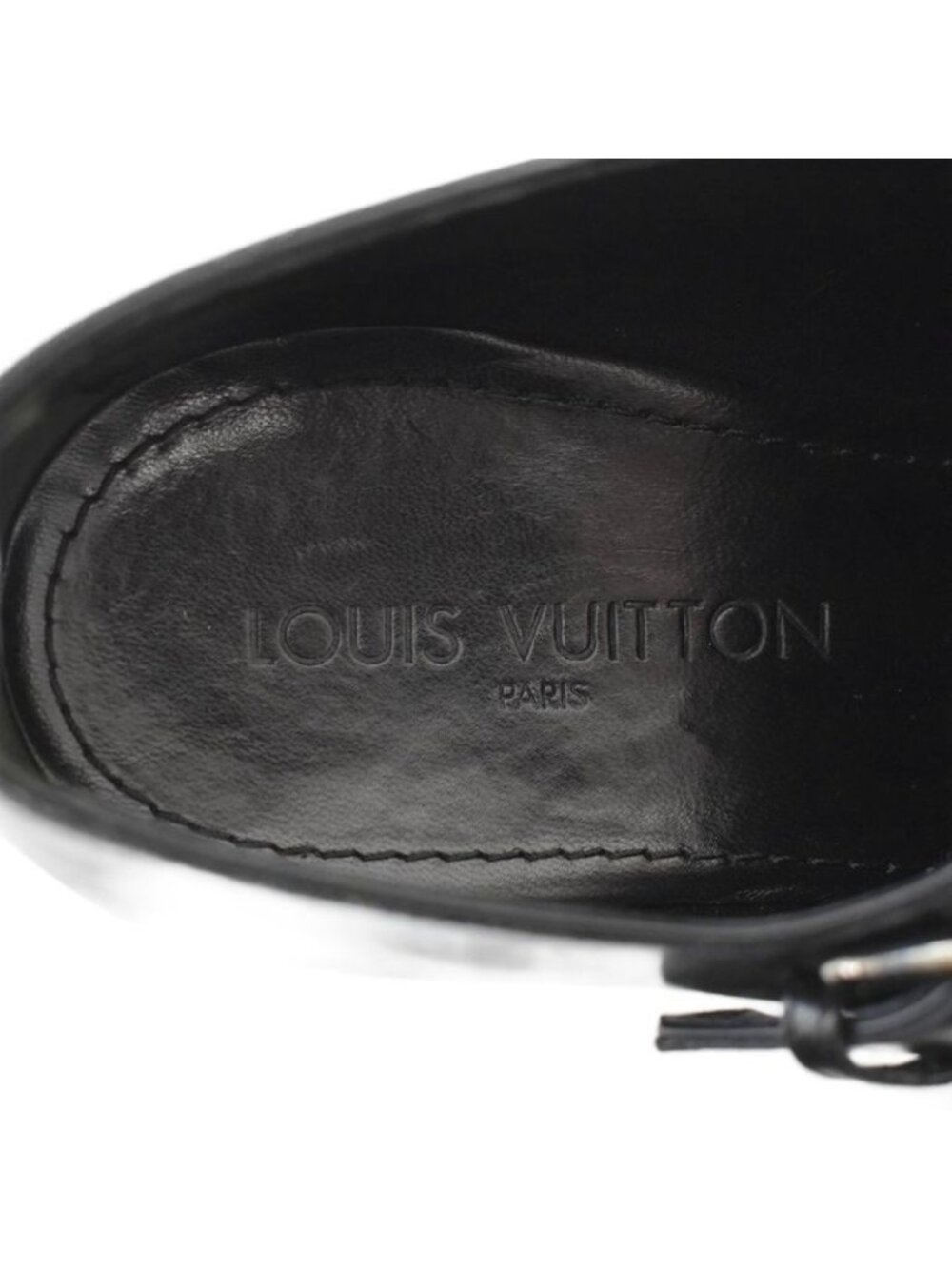 Louis Vuitton Business Shoes Dress Leather Logo Belt 8 Black - Picture 8 of 9